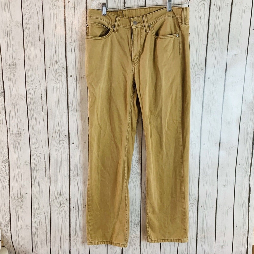 Mens Levis 514 White Tab Tan Regular Fit Straight Leg Size W 34 L 30